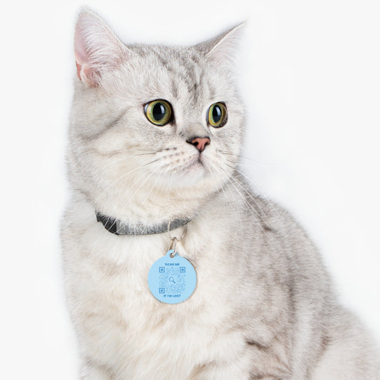 Lost & Found β Cat Tag β Blue β Scan Me If I'm Lost