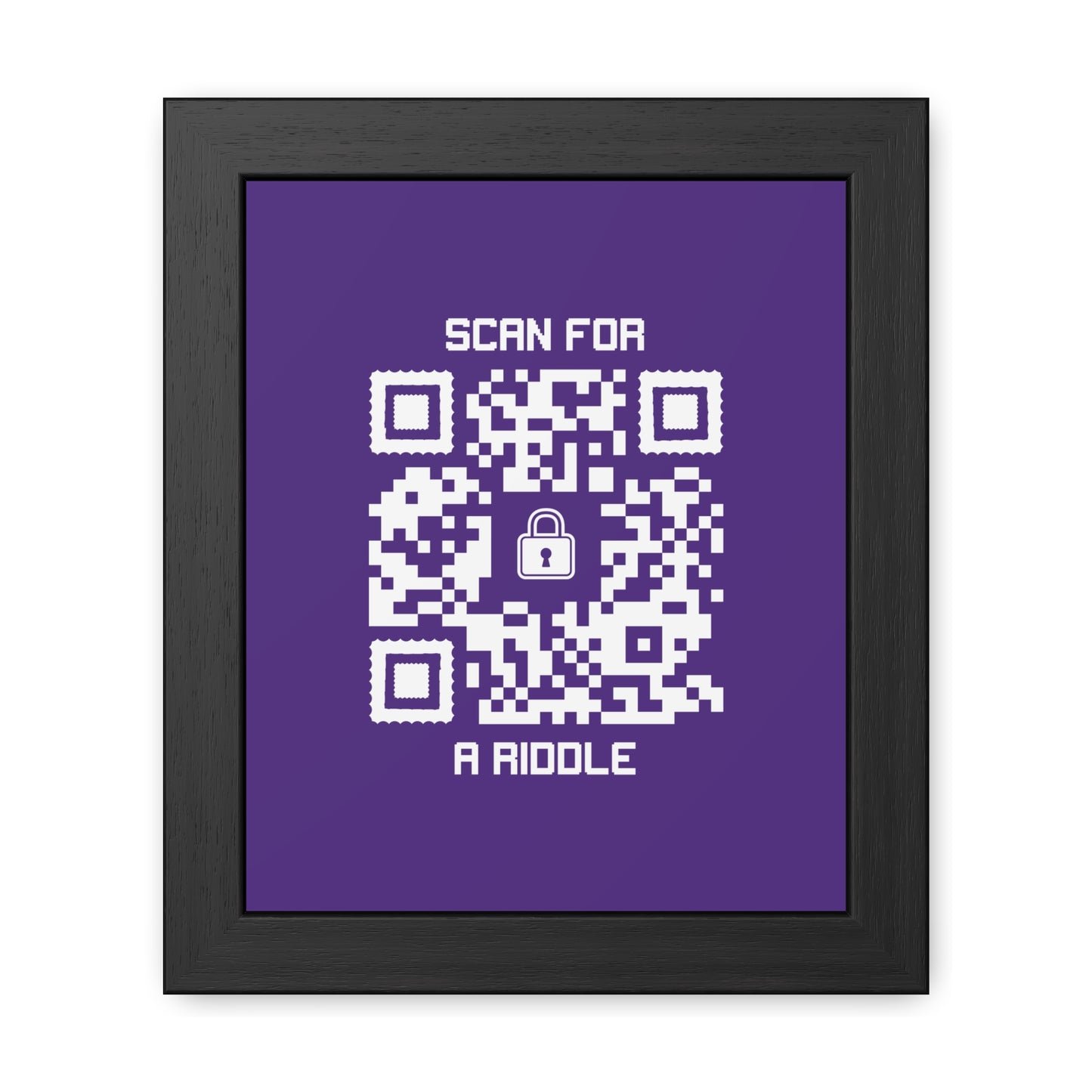 Hidden β Framed Poster β Purple β Scan for a Riddle