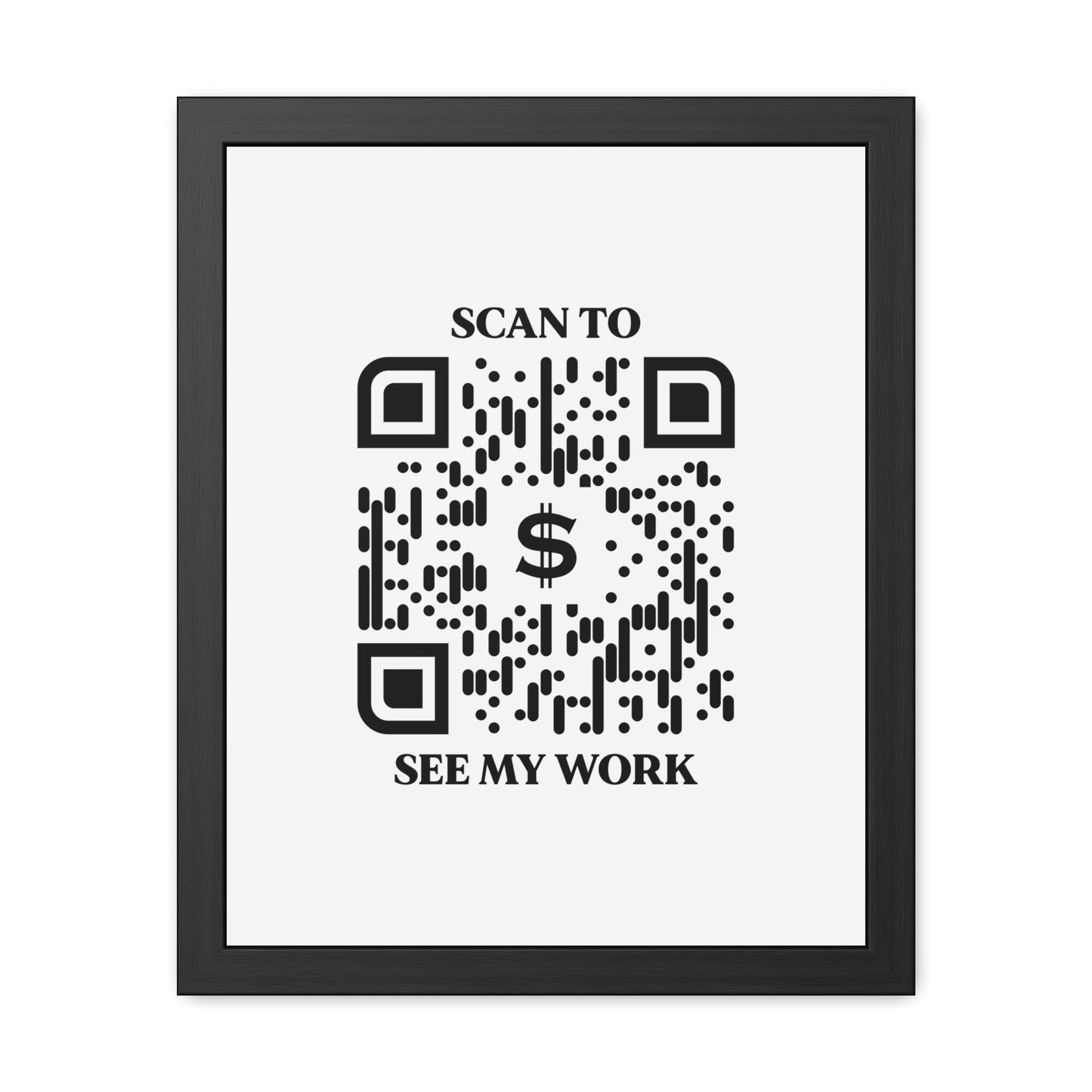 Business & Networking β Framed Poster β White β Scan to See My Work