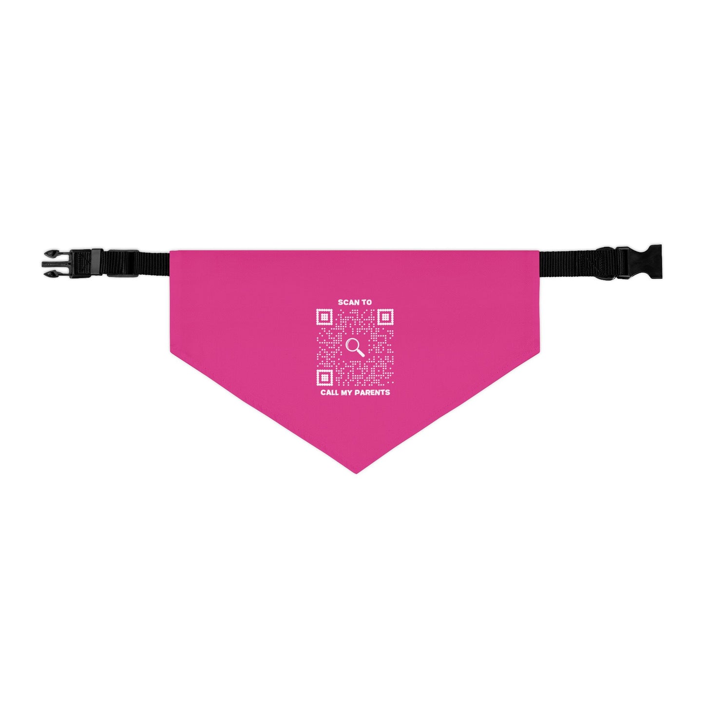Pet Collection β Bandana Collar β Fuchsia β Scan to Call My Parents