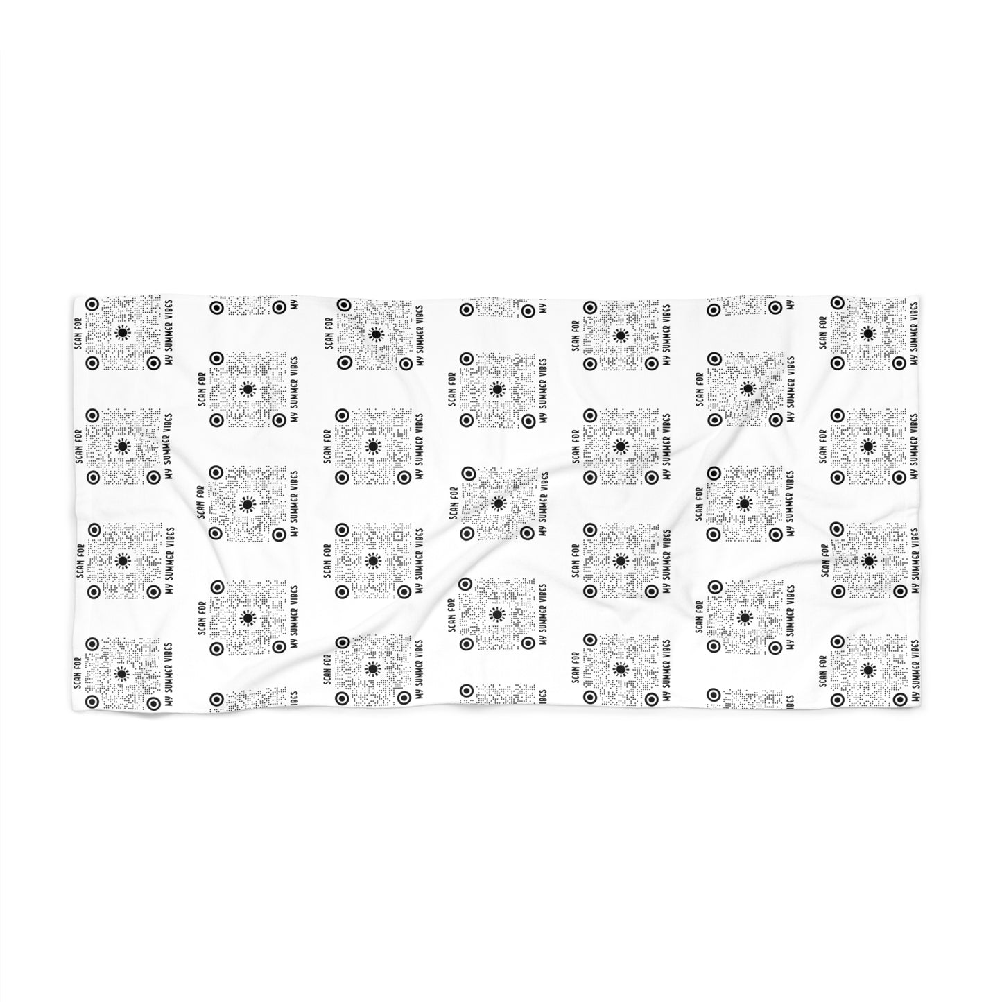 Summer β Beach Towel β White β Scan for My Summer Vibes