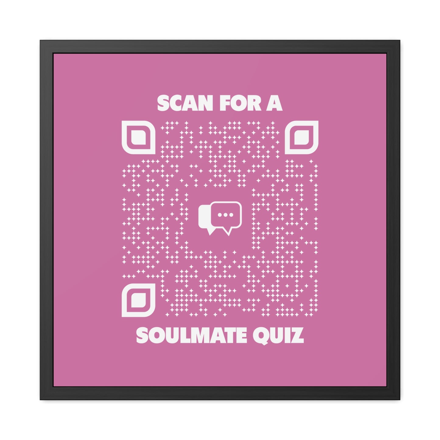 Dating โ Framed Poster โ Pink โ Scan for a Soulmate Quiz
