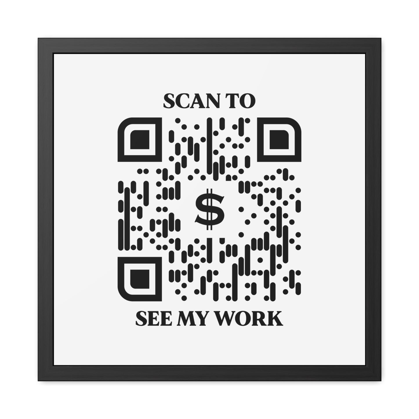 Business & Networking β Framed Poster β White β Scan to See My Work