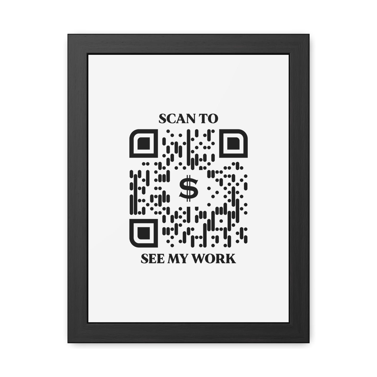 Business & Networking β Framed Poster β White β Scan to See My Work