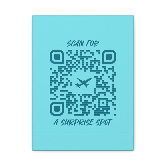 Travel – Canvas – Blue – Scan for a Surprise Spot