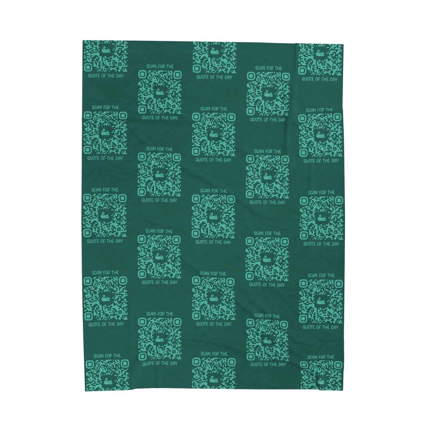 Home & Cozy – Blanket – Green – Scan for the Quote of the Day