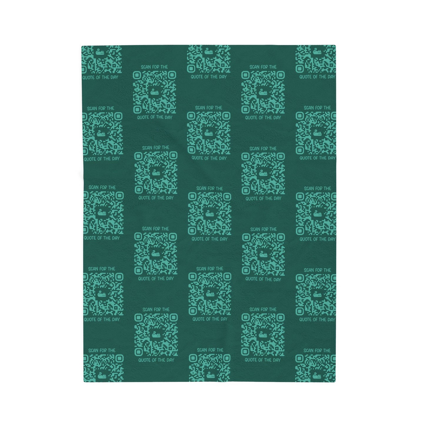 Home & Cozy – Blanket – Green – Scan for the Quote of the Day