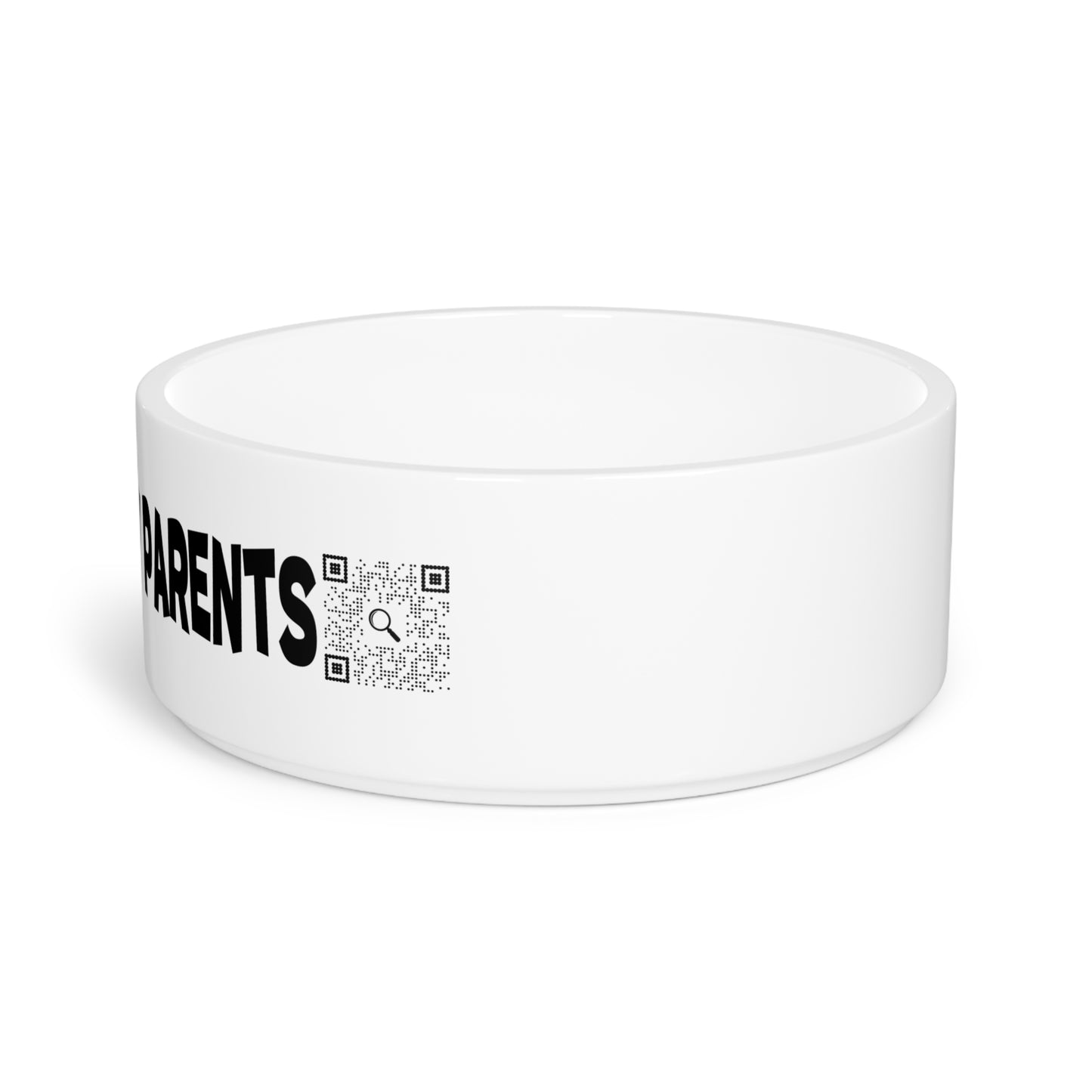 Pet Collection – Bowl – White – Scan to Call My Parents
