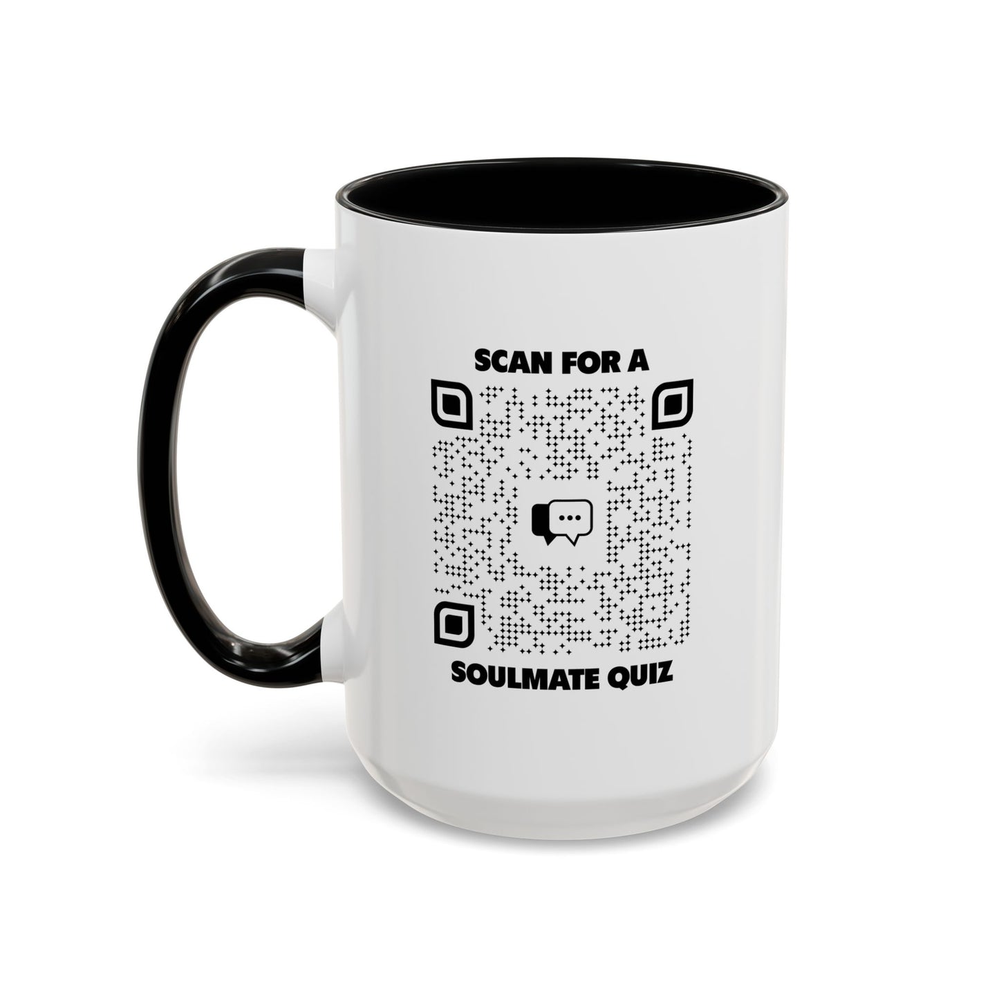 Dating โ Mug โ Black โ Scan for a Soulmate Quiz