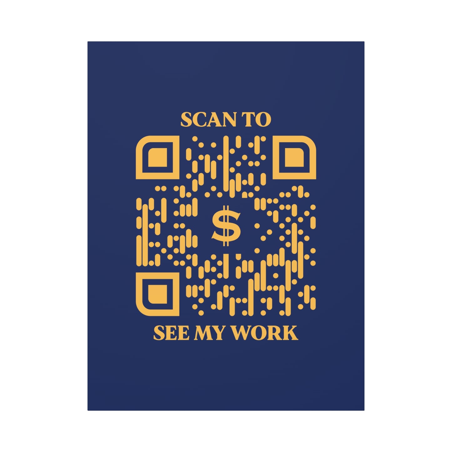 Business & Networking β Canvas β Navy β Scan to See My Work