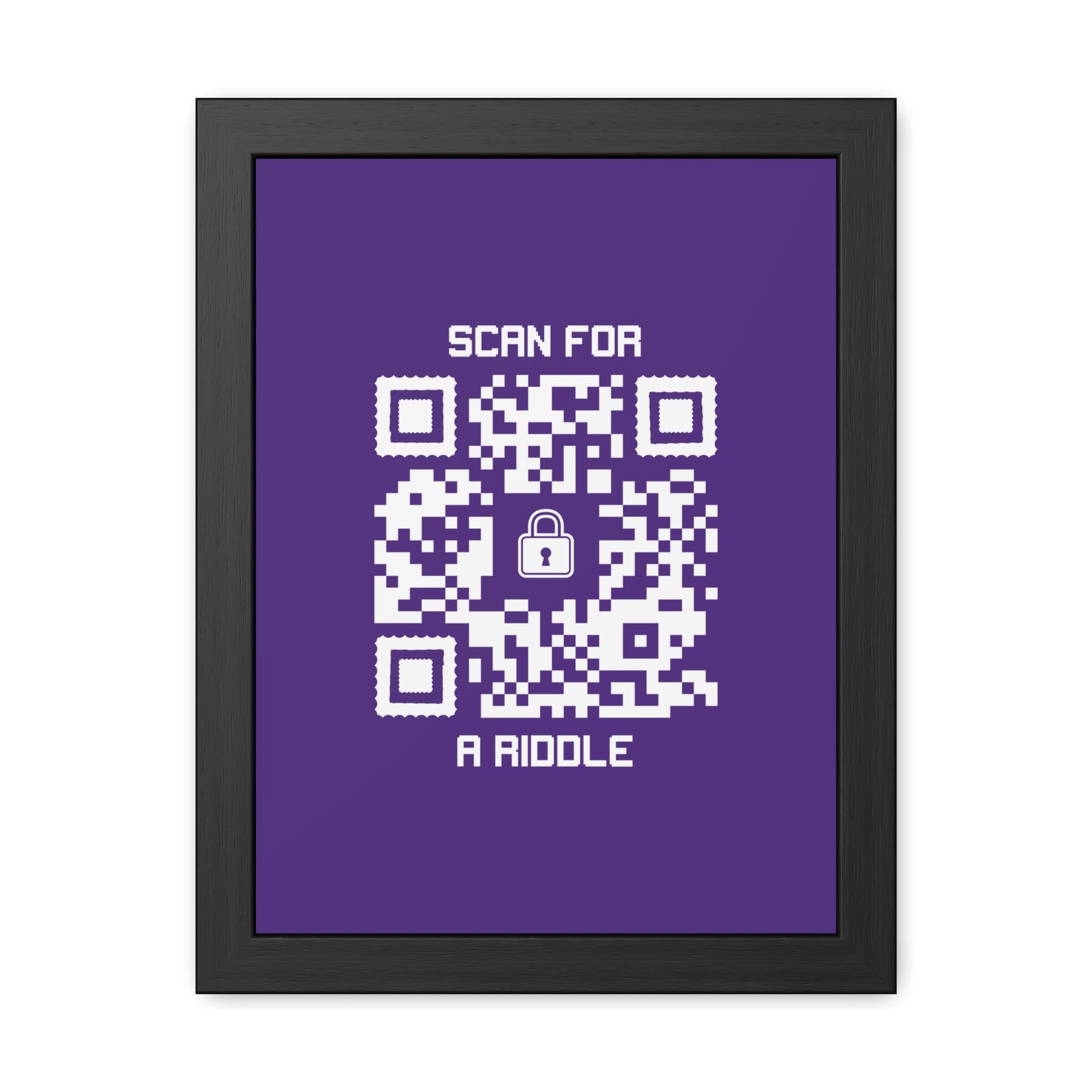 Hidden β Framed Poster β Purple β Scan for a Riddle