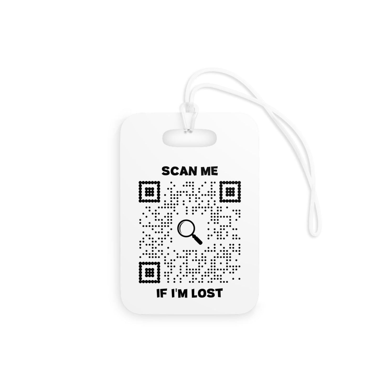 Lost & Found – Luggage Tag – White – Scan Me If I'm Lost