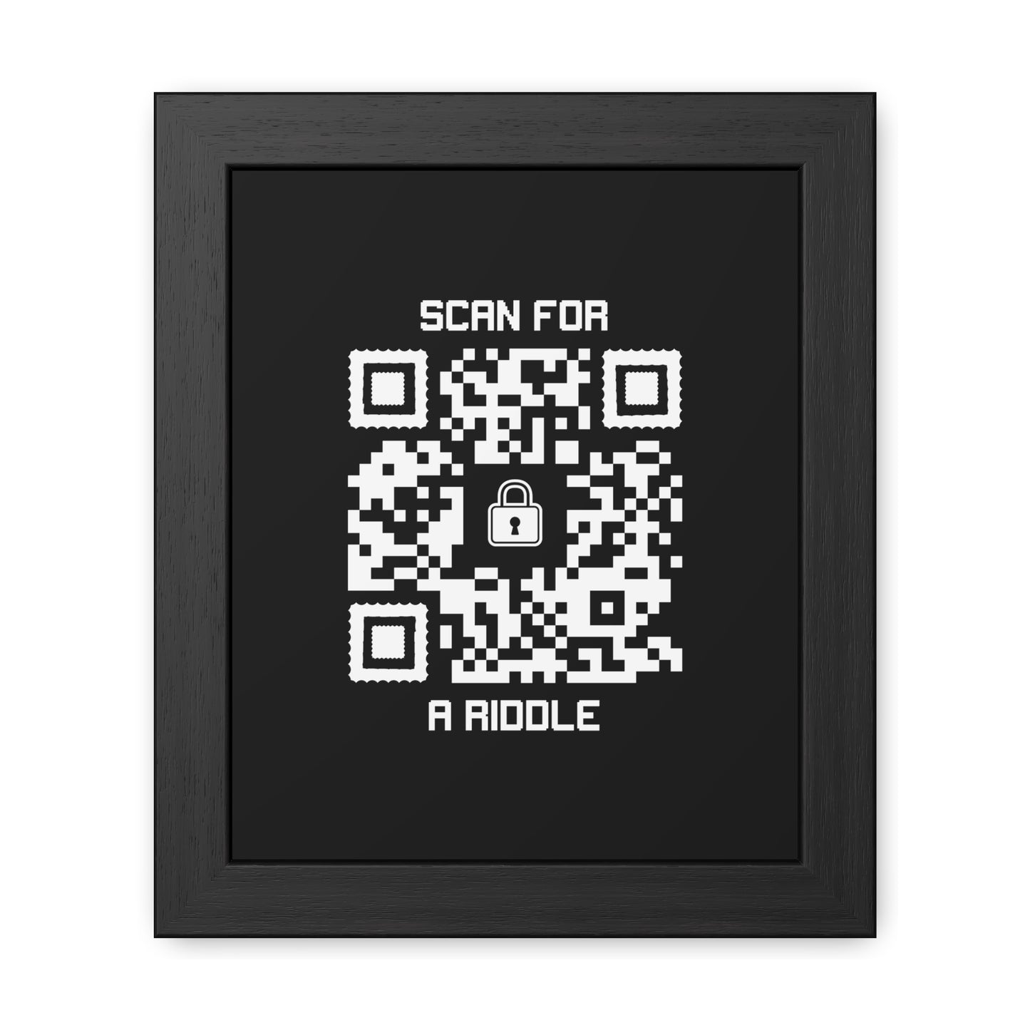 Hidden β Framed Poster β Black β Scan for a Riddle