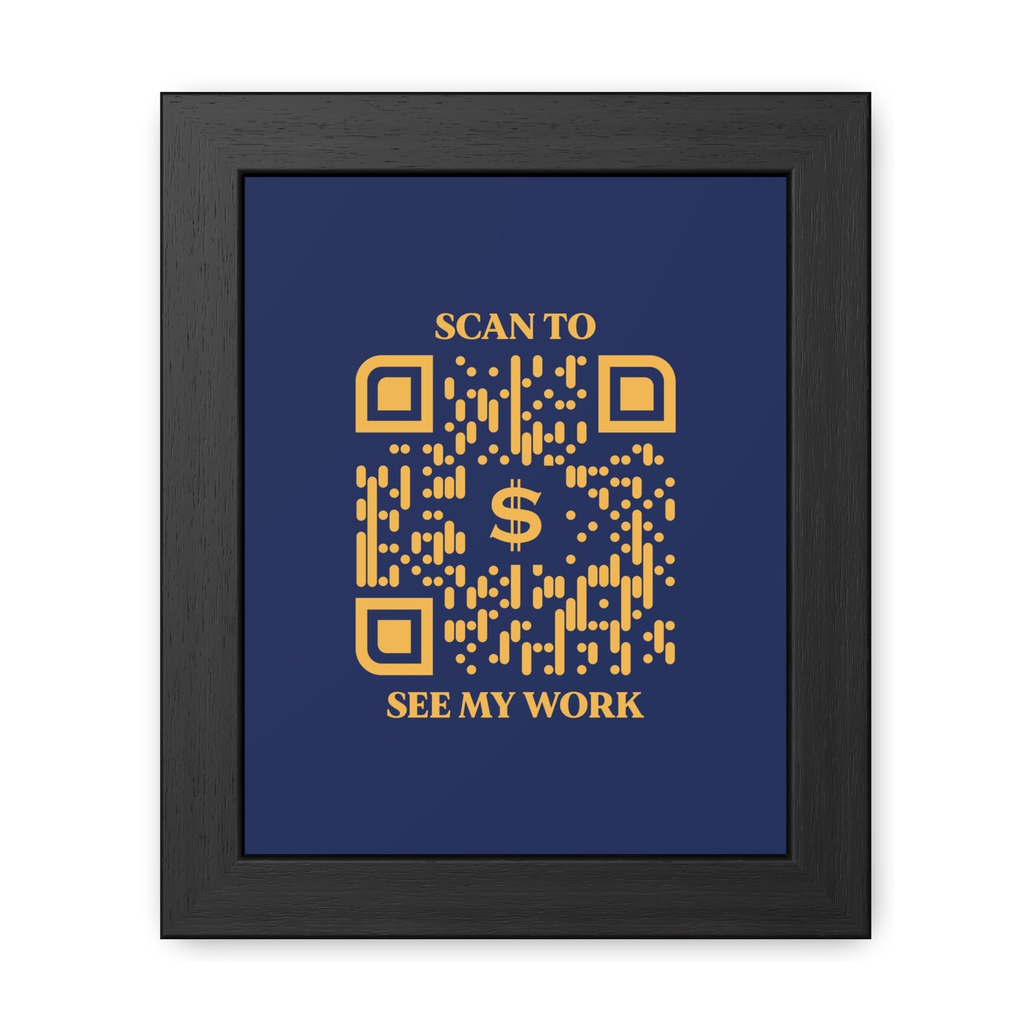 Business & Networking β Framed Poster β Navy β Scan to See My Work