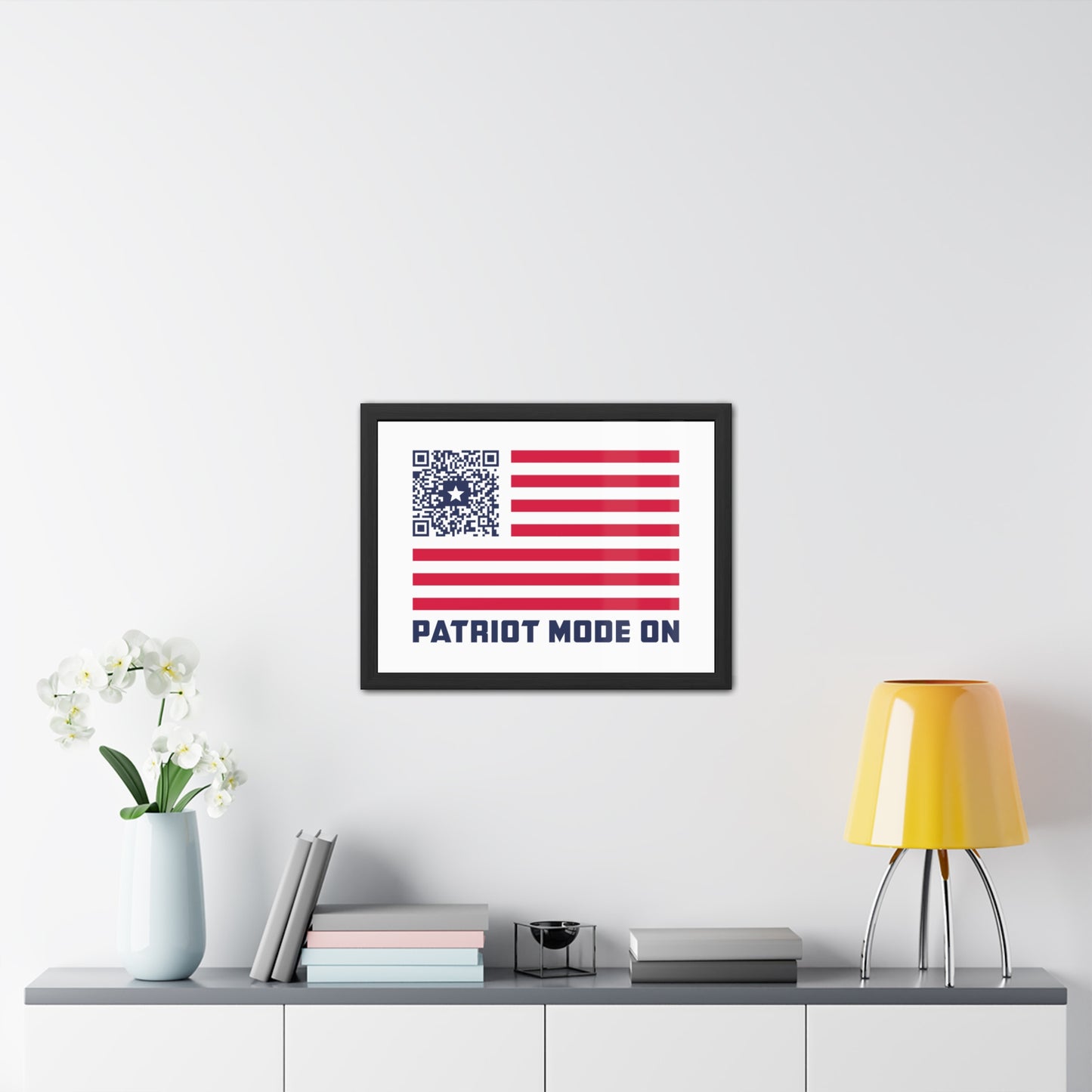 Patriot β Framed Poster β White β Patriot Mode On