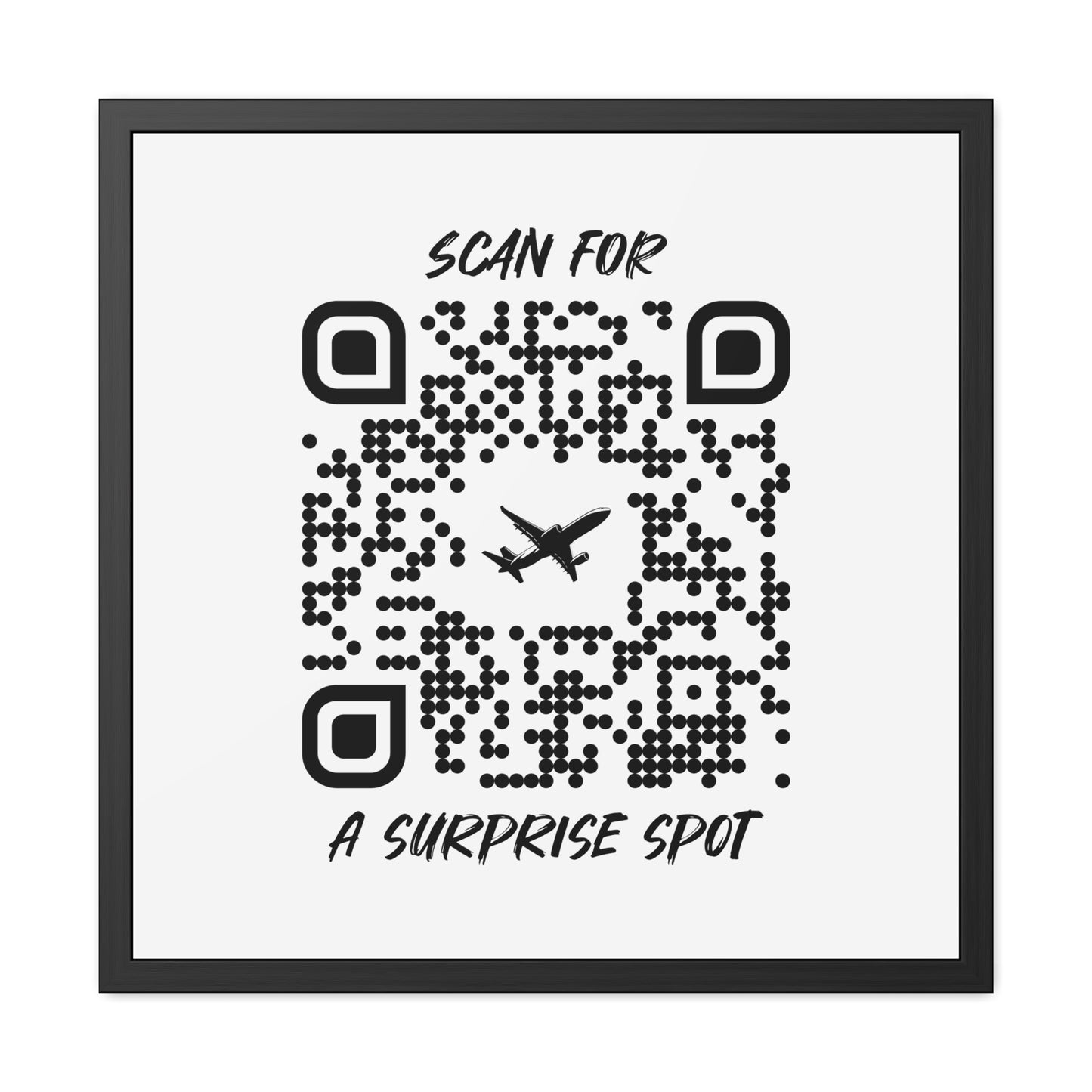 Travel β Framed Poster β White β Scan for a Surprise Spot