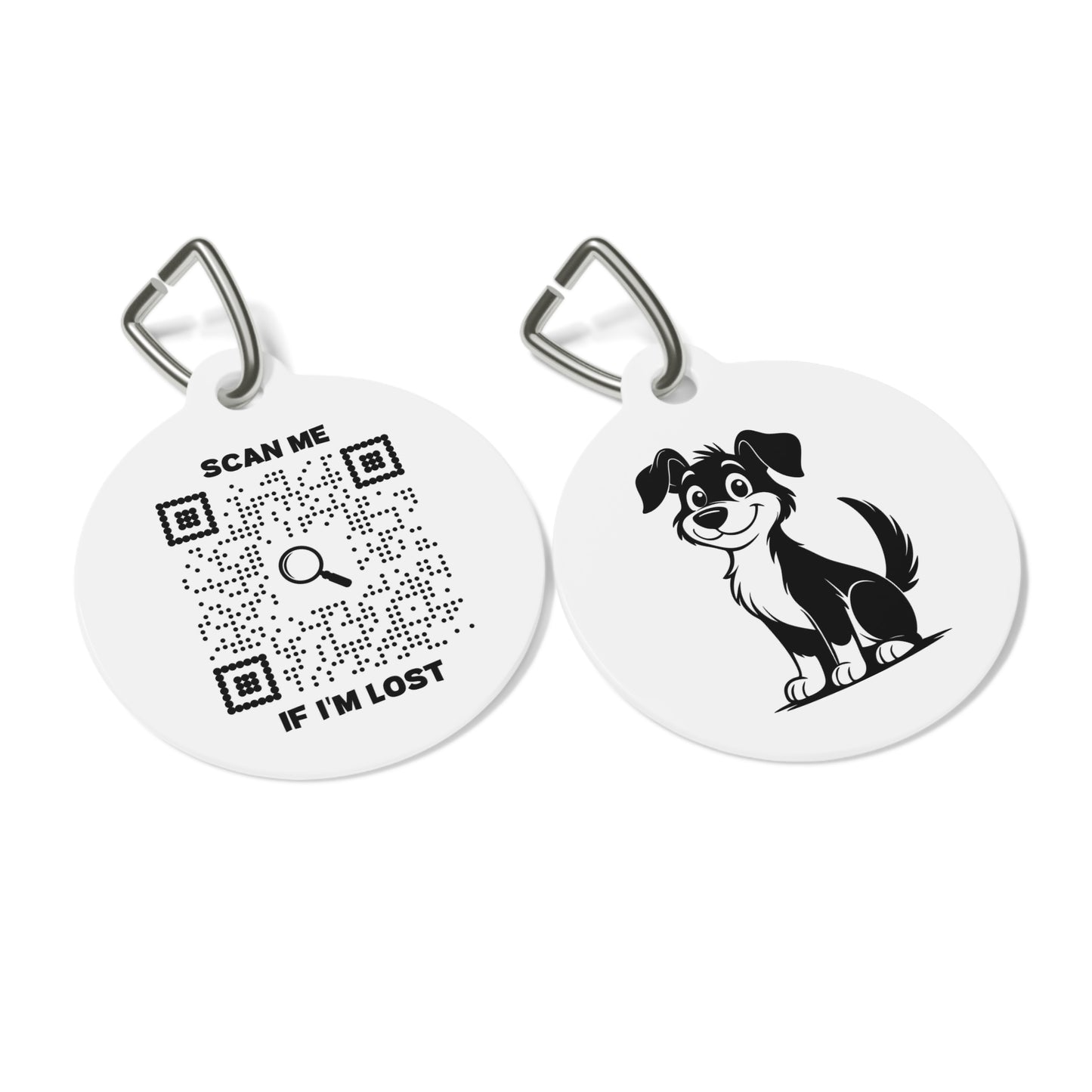 Pet Collection – Dog Tag – White – Scan Me If I'm Lost