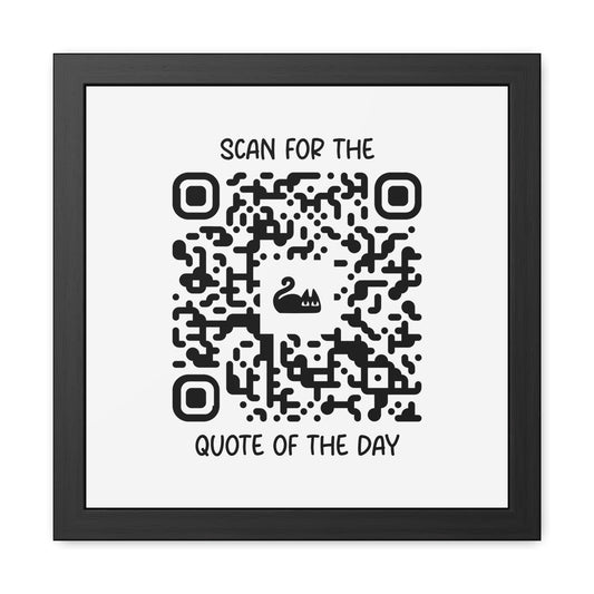 Home & Cozy β Framed Poster β White β Scan for the Quote of the Day