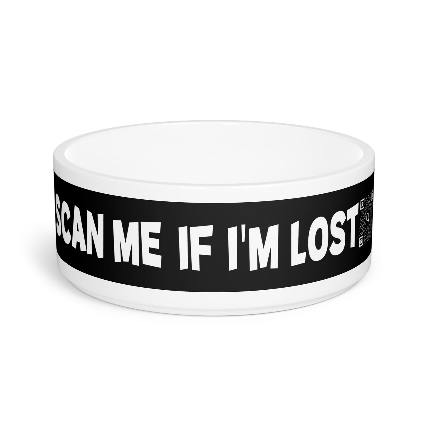 Pet Collection โ Bowl โ Black โ Scan Me If I'm Lost