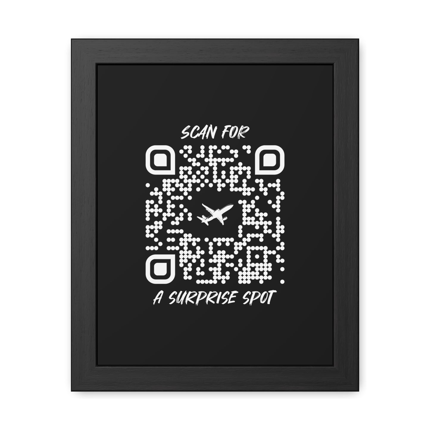 Travel β Framed Poster β Black β Scan for a Surprise Spot