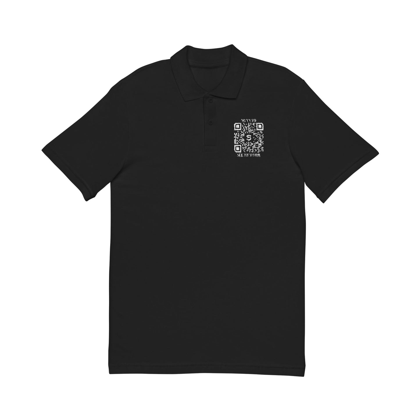 Business & Networking β Polo β Black β Scan to See My Work