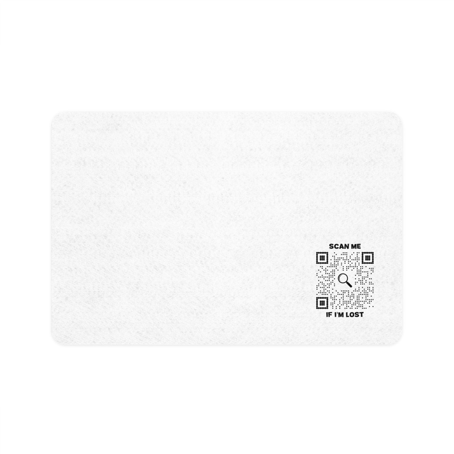 Pet Collection – Pet Food Mat – White – Scan Me If I'm Lost