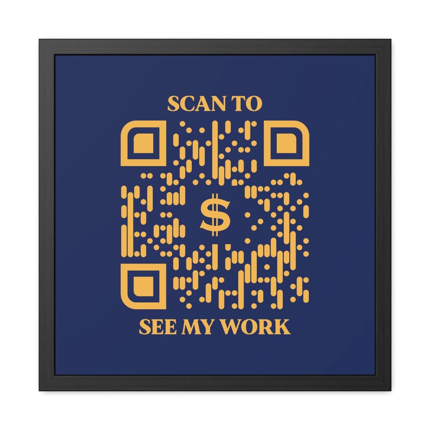 Business & Networking β Framed Poster β Navy β Scan to See My Work