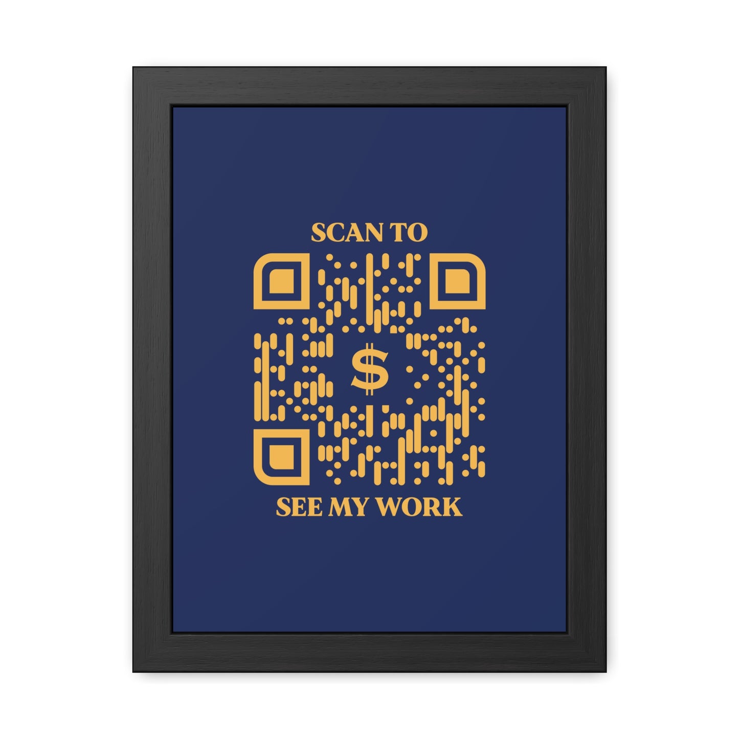 Business & Networking β Framed Poster β Navy β Scan to See My Work