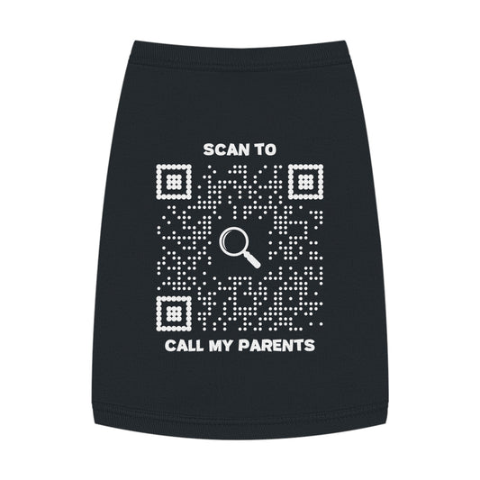 Pet Collection β Tank Top β Black β Scan to Call My Parents - QR NATION