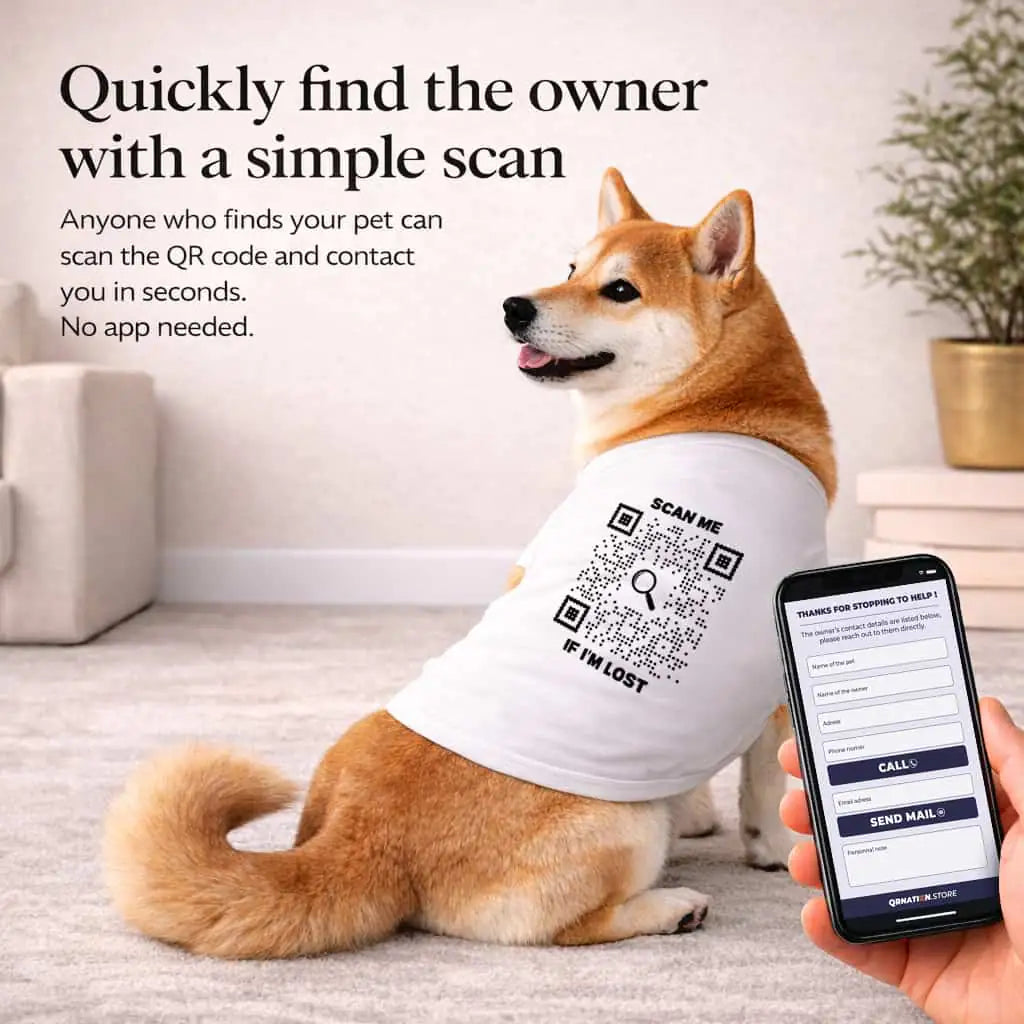 Pet Collection – Pet Tank Top – Black – Scan Me If I'm Lost