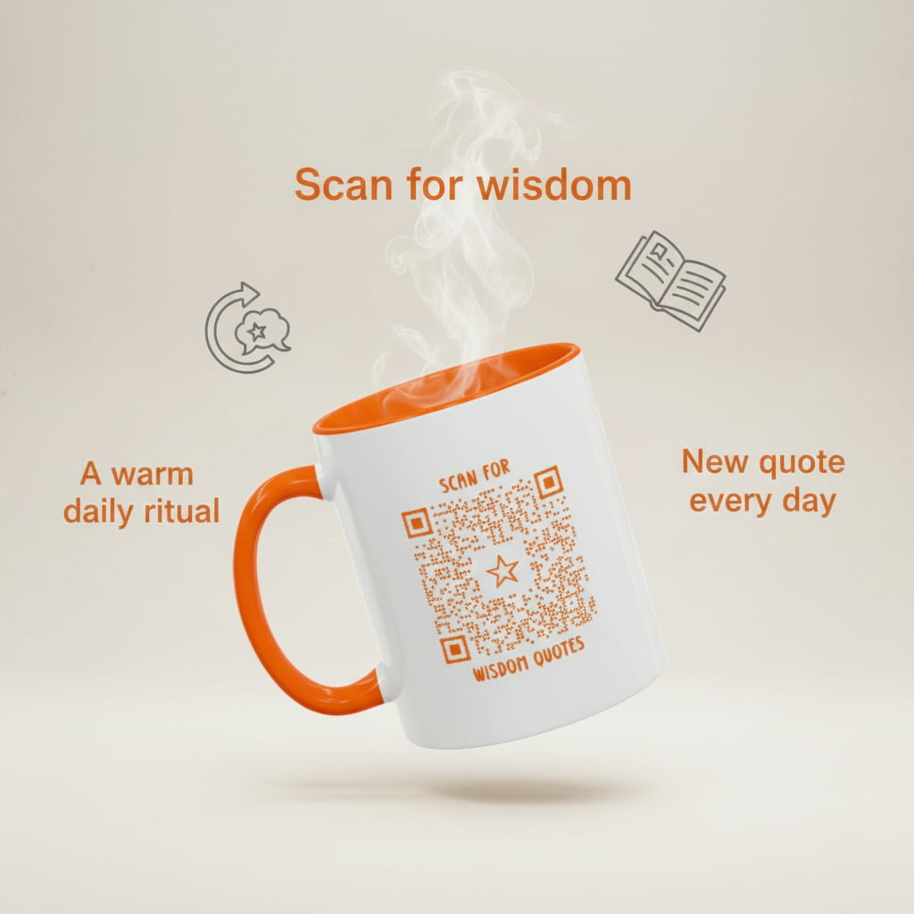 Inspiration – Mug – Orange – Scan for Wisdom Quotes