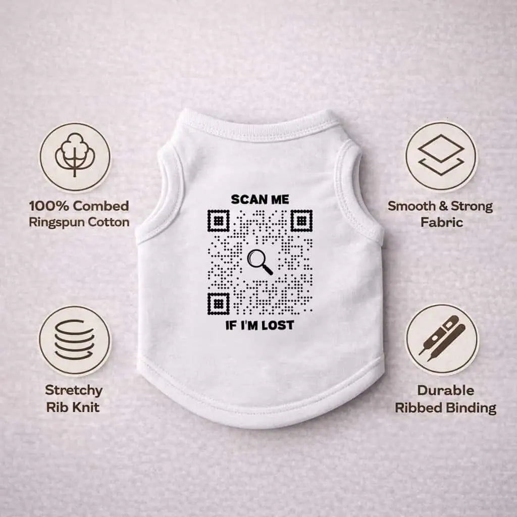Pet Collection – Pet Tank Top – Black – Scan Me If I'm Lost