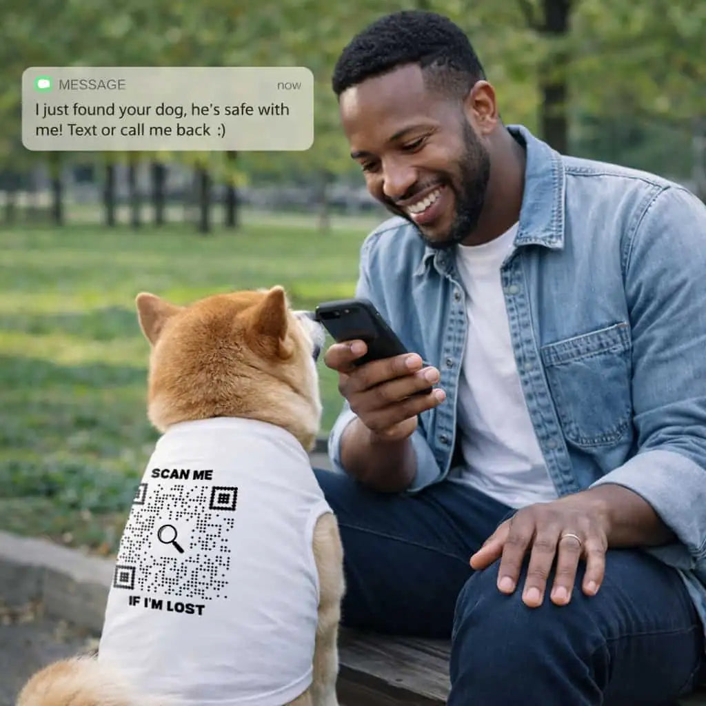 Pet Collection – Pet Tank Top – Black – Scan Me If I'm Lost