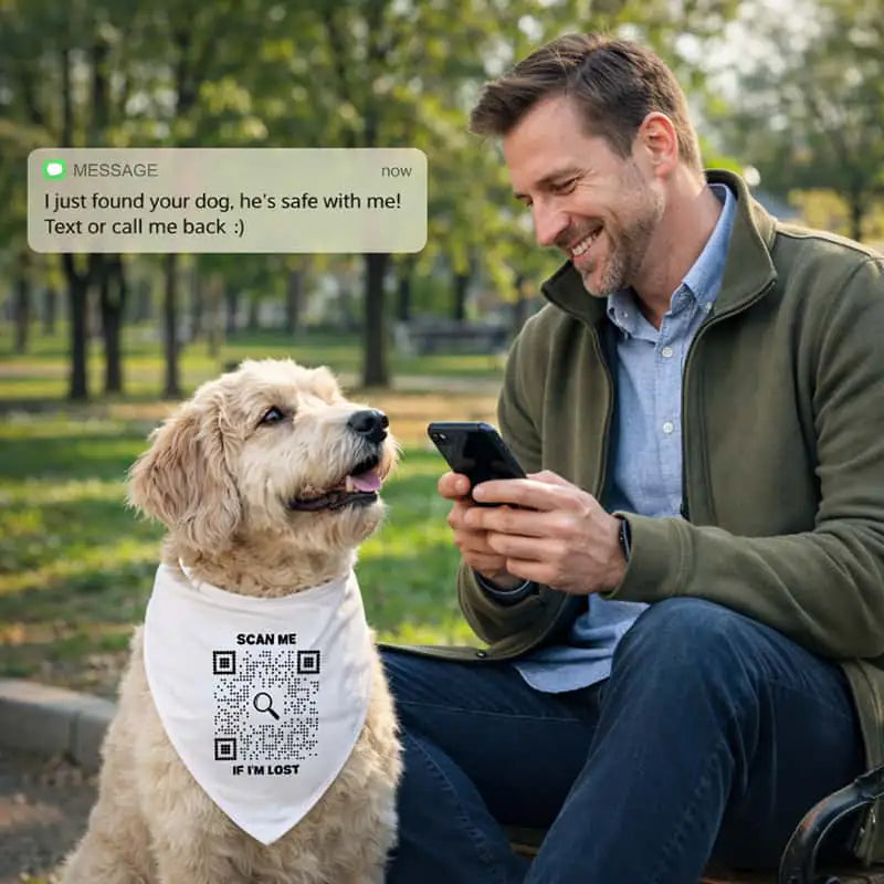 Bandana Collar – Scan Me If I'm Lost