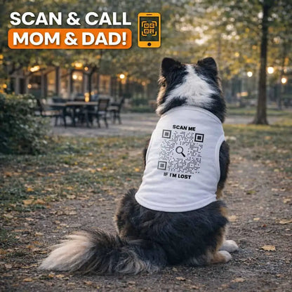 Pet Collection – Pet Tank Top – Black – Scan Me If I'm Lost