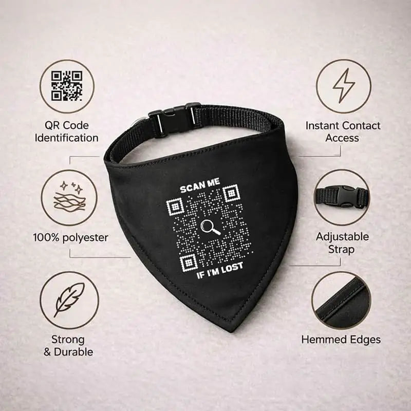 Bandana Collar – Scan Me If I'm Lost
