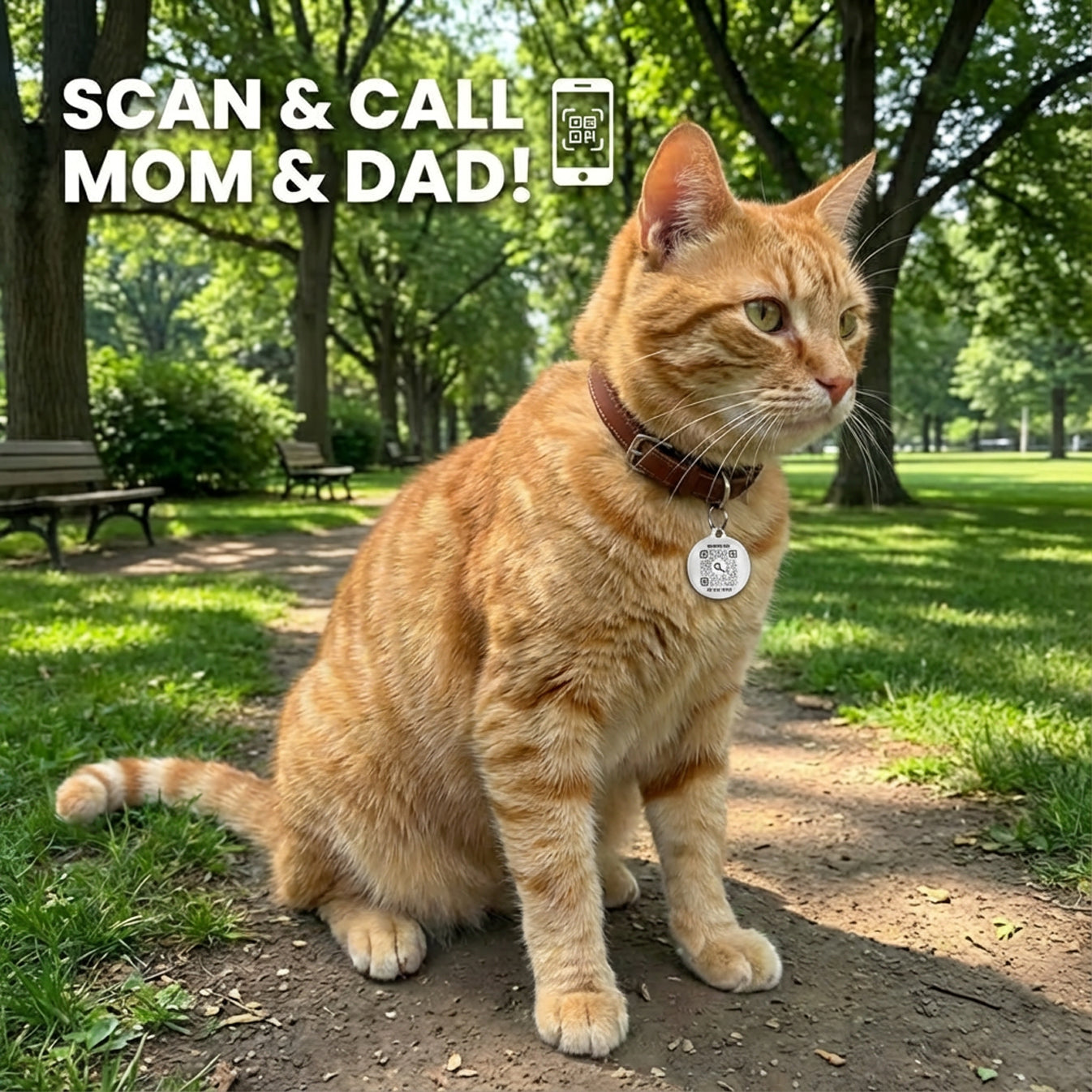 Lost & Found – Cat Tag – Black – Scan Me If I'm Lost