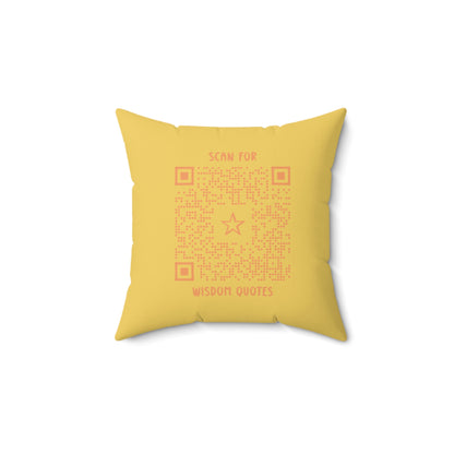 Inspiration – Pillow – Yellow – Scan for Wisdom Quotes