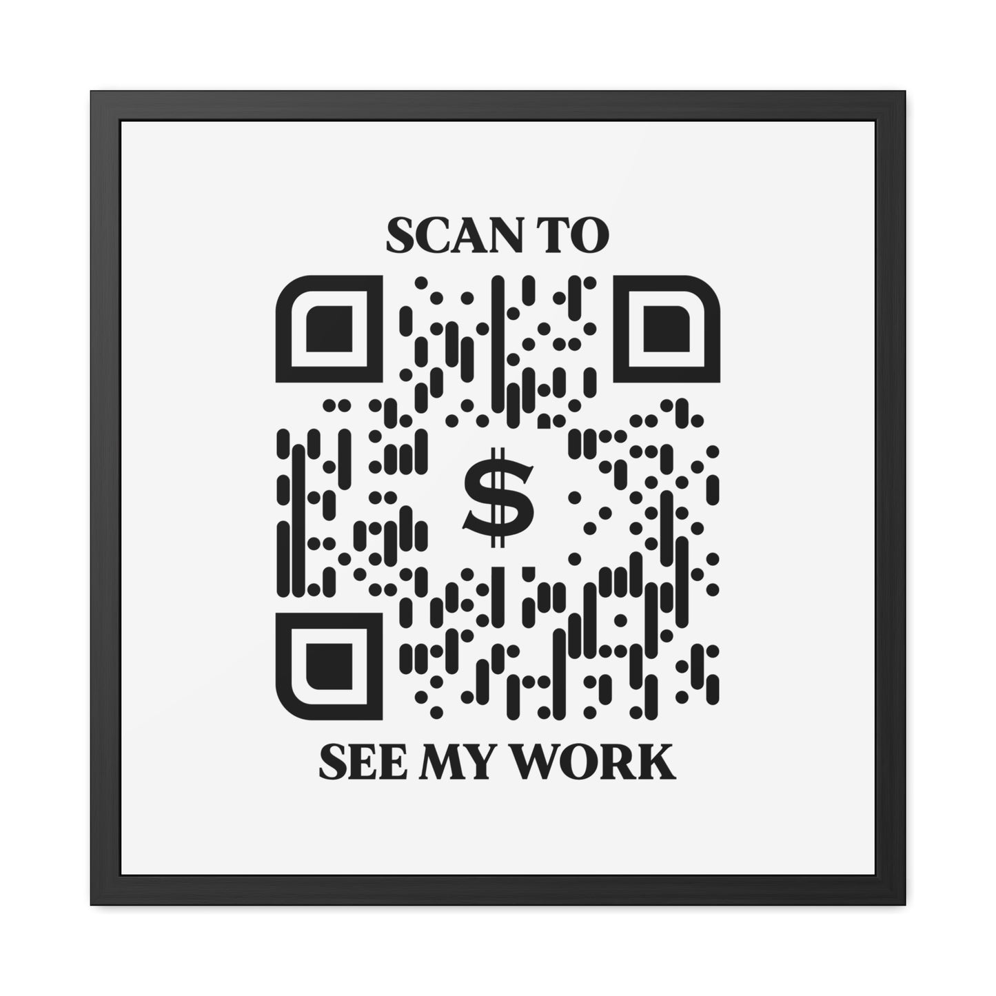 Business & Networking – Framed Poster – White – Scan to See My Work