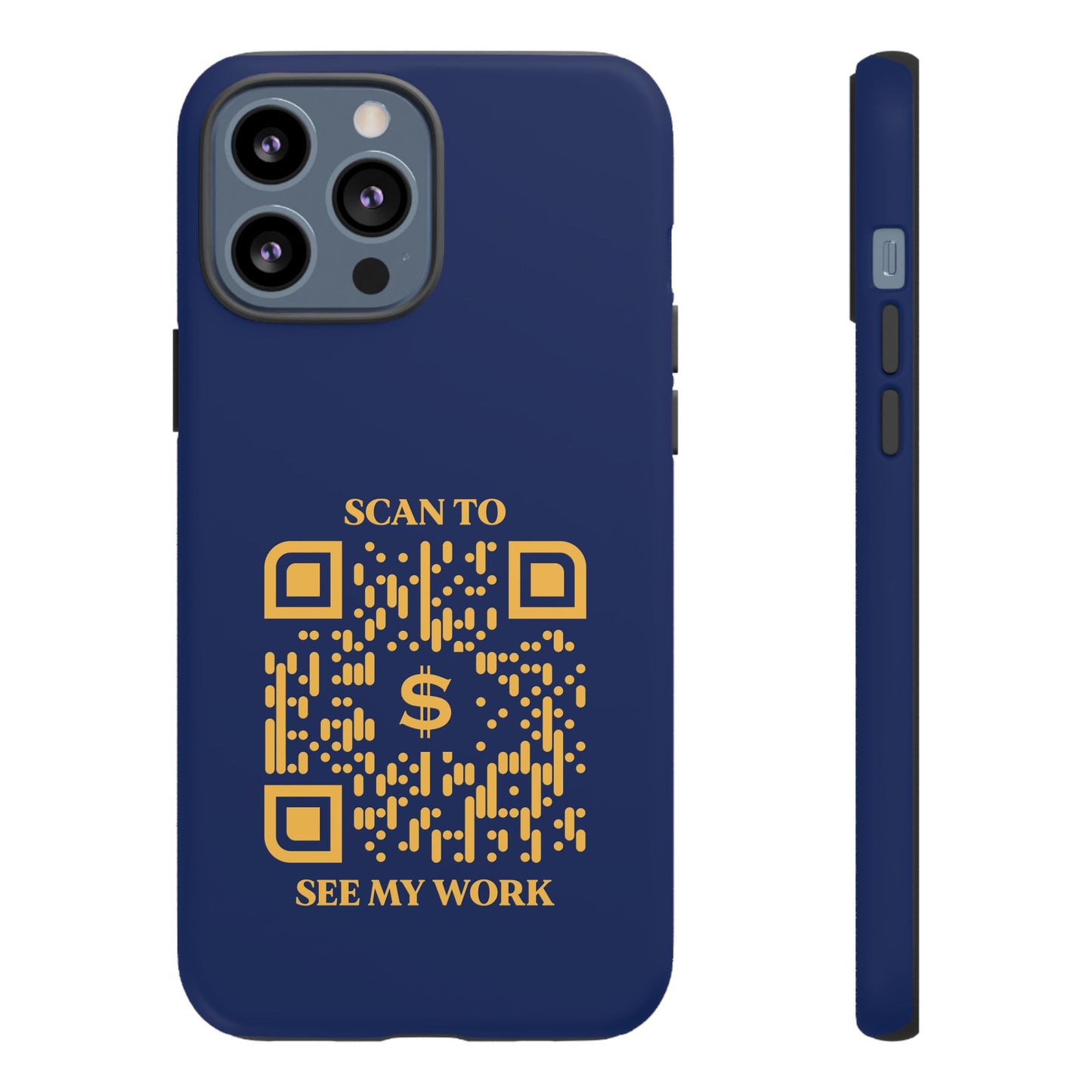 Business & Networking – Tough Case – Navy – Scan to See My Work