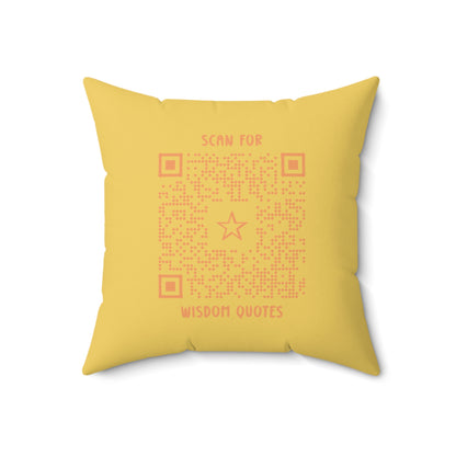 Inspiration – Pillow – Yellow – Scan for Wisdom Quotes