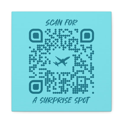 Travel – Canvas – Blue – Scan for a Surprise Spot