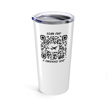 Travel – Tumbler – White – Scan for a Surprise Spot