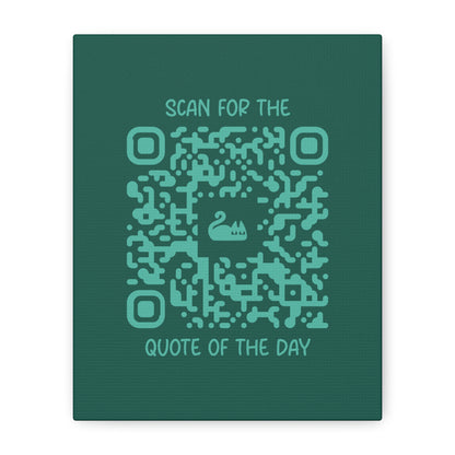 Home & Cozy – Canvas – Green – Scan for the Quote of the Day