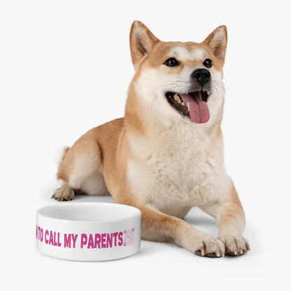 Pet Collection – Pet Bowl – Fuchsia – Scan to Call My Parents