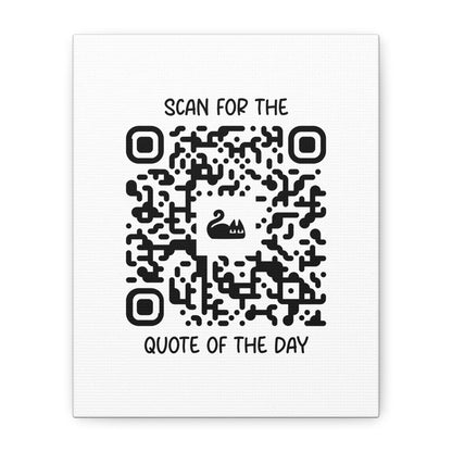 Home & Cozy – Canvas – White – Scan for the Quote of the Day
