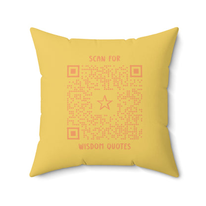 Inspiration – Pillow – Yellow – Scan for Wisdom Quotes