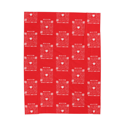 Love – Blanket – Red – Scan for Sweet Dreams