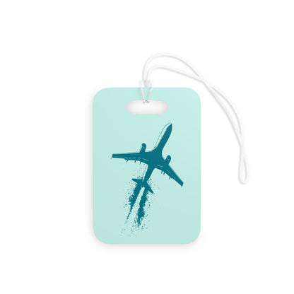 Travel – Luggage Tag – Green – Plane Design – Scan Me If I'm Lost