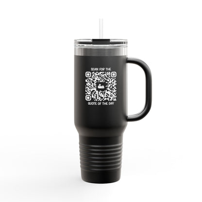 Home & Cozy – Insulated Travel Mug – Scan for the Quote of the Day